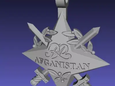 Official Afganistan polish star decoration 3D print model