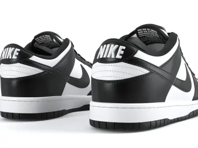 Nike  Dunk Low Black PBR Low-poly 3D model