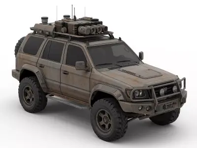 Wasteland Survival Vehicle Collection Low-poly 3D model