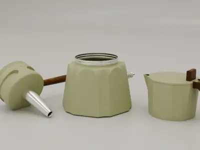 Professional Mochapot Low-poly 3D model
