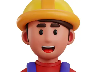 3d avatar profession as Miner Low-poly 3D model