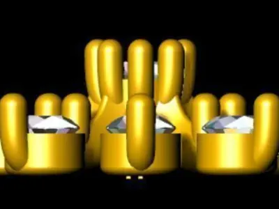 Quallets gold snowflake with diamonds Free 3D print model