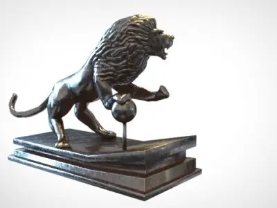 Lion statue 3D model