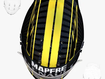 Hulkenberg helmet 2018 Low-poly 3D model