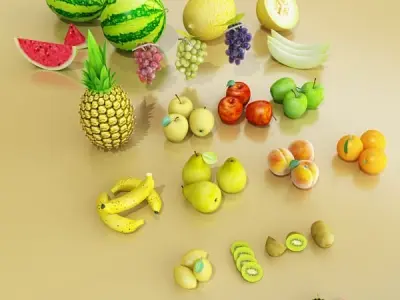 17 Fruits Collection High Res Textures 3D model