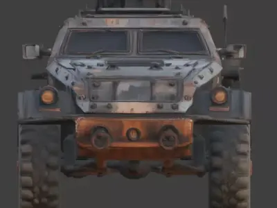 Wasteland Vehicle Collection 3D Model Low-poly 3D model