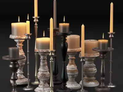 candlestick full set 3D model