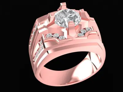 Mens Luxury Signet Ring 3D Model 2417 3D print model