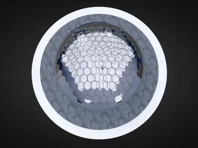 Hexagonal dome Geodesic dome like structure with large room Low-poly 3D model