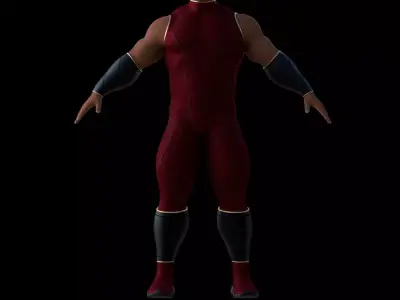 Spandex body suit Low-poly 3D model