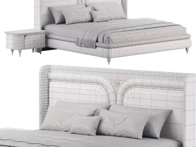 Akron Luxury Bed by Evgor 3D model