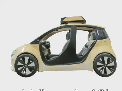 Futuristic Flying Concept Taxi Car Model Low-poly 3D model