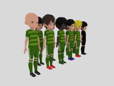 Green Soccer - Football Team Low-poly 3D model