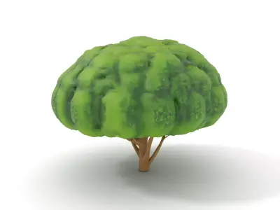 Green Topiary Tree model pack Low-poly 3D model