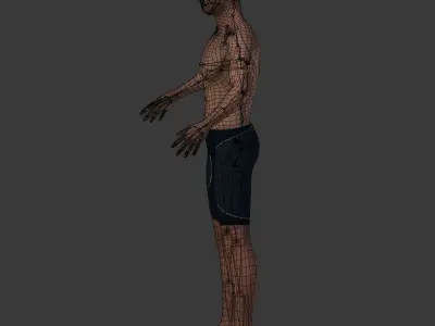 Arab - Indian Swimmer - Surfer 3D model