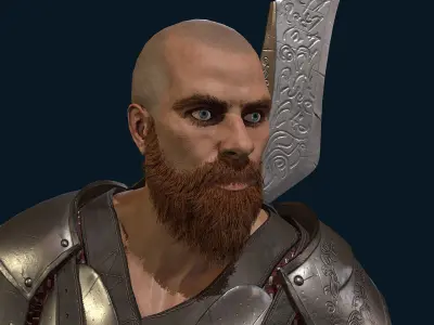 KnightHalberdier Low-poly 3D model