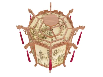 Chinese lanterns  Low-poly 3D model