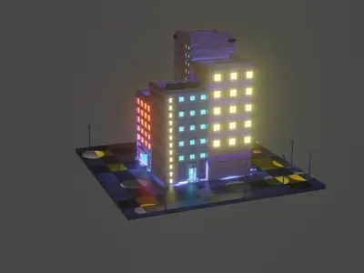 Hotel and motel for free Free low-poly 3D model