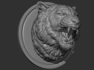 Tiger grin roar 3D print model