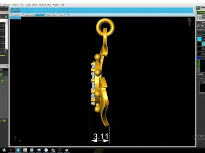 Luxury Anchor Symbol Pendant with Gemstone Accents  3044 3D print model