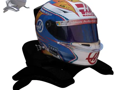 Grosjean Helmet 2016 Low-poly 3D model
