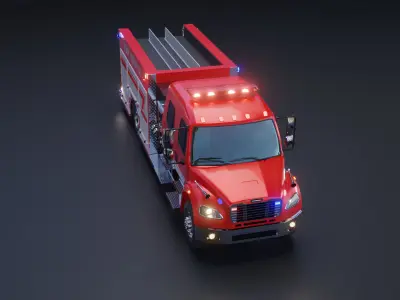 Fire Engine - American Custom Pumper Truck 3D model