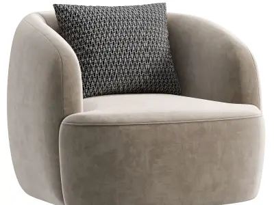 GWYNETH IVORY BOUCLE CHAIR BY CB2 3D model