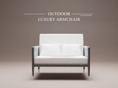 Outdoor luxury wooden chair 3D model