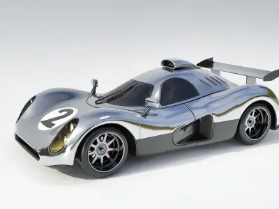 Low poly Concept Racer cars Le Mans style Low-poly 3D model