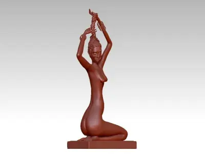 female modern sculpture 3D print model