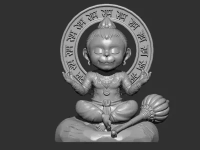 Cartoon Baby Hanuman 3D Model STL OBJ ZTL for CNC and 3D Print 3D print model