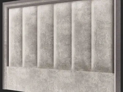 Headboard 3d model collection wall panel with grids Low-poly 3D model