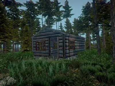 Forest Cabin Low-poly 3D model