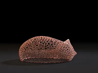 Cat sleeping 3D print model