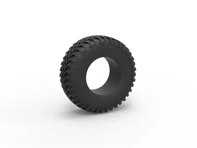 Tire of Uphill Sand Racing Dragster Scale 1 to 25 3D print model