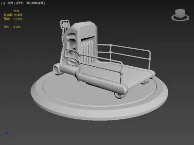 Next generation flatbed transport vehicle Low-poly 3D model