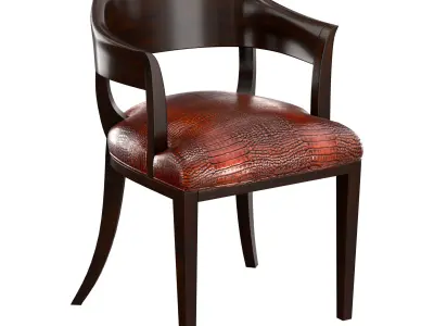 Chair B crocodile leather dining 3D model