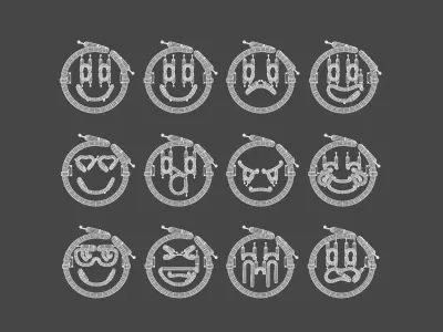 Neon Emojis 3D model