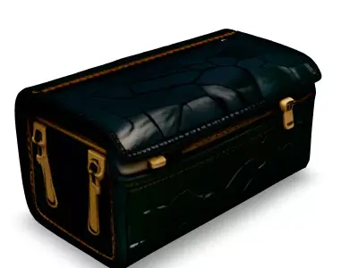 Elegant Green Leather Jewelry Box Low-poly 3D model