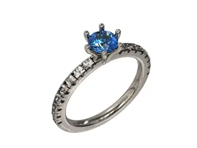 Brilliant luxury Engagement Gold  Diamond ring printable 3D print model
