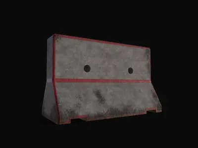 Roadblock Prop VR AR Low Poly 3D Model Free low-poly 3D model