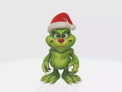 Grinch Christmas Figurine Festive Green Monster Holiday Decor 3D print model