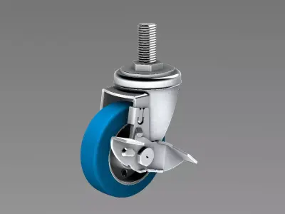 wheel with a lock Engineering machinery wheel 3D print model