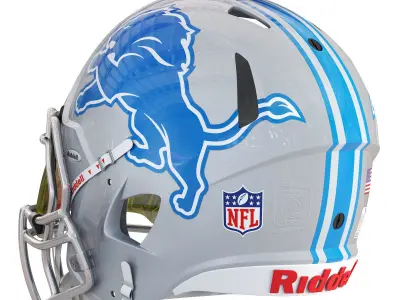 Riddell speed helmet detroit lions 3D model
