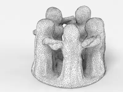 Stone Candlestick Holder Ornament 3D model