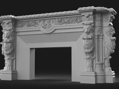CNC Fireplace Sculpted Ornament set vol 1 3D print model