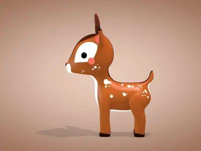 Cartoon Deer Low-poly 3D model buy