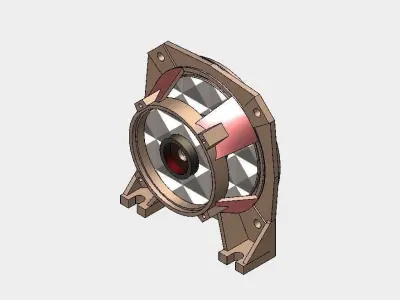 Electric water pump bearing frame 3D print model