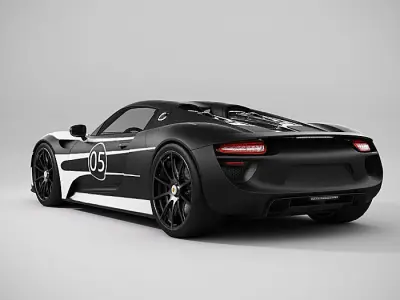 Porsche 918 Spyder - LowPoly Low-poly 3D model