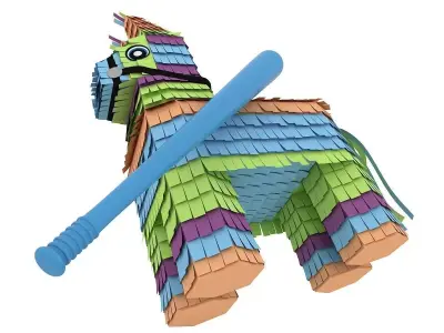 Pinata With Bat 3D model